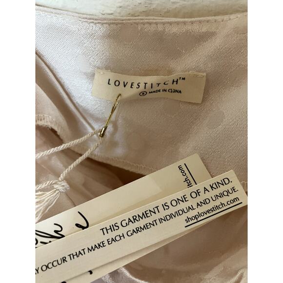 LOVE STITCH Dot Jacquard Cowl Neck Satin Cami Top NWT Medium M ROMANTIC FEMININE - Picture 5 of 5